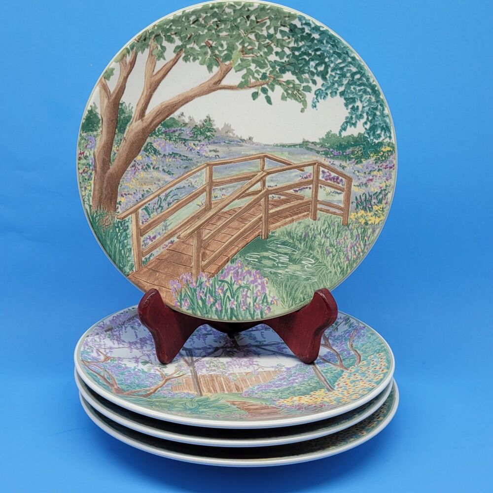 Mikasa French Villa High-Fired Ironstone Salad Plates Set of 4 CW431